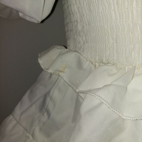 Square-Neck Bow Pleated Ruffle A-Line Mini Dress - Picture 6 of 13